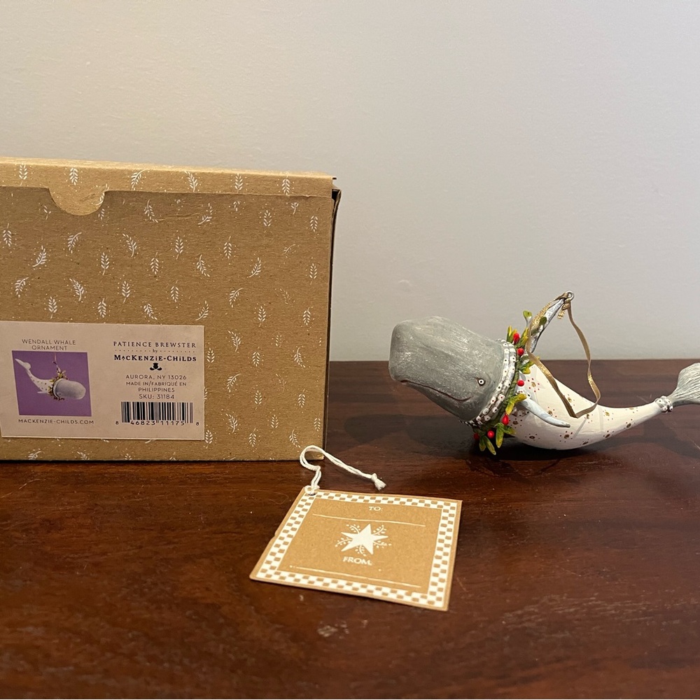 MacKenzie-Childs Patience Brewster Wendell Whale Decoration ornament